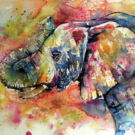 Big colorful elephant by Kovacs Anna Brigitta