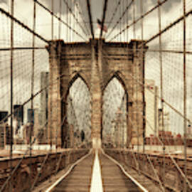 Brooklyn Bridge (sepia) by Shelley Lake