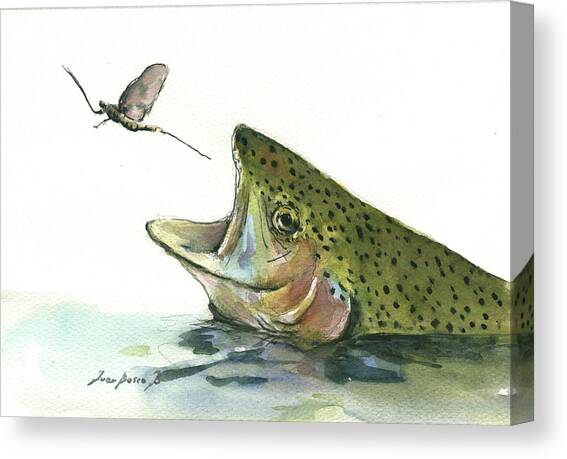 Rainbow trout #1 Canvas Art Print by Juan Bosco