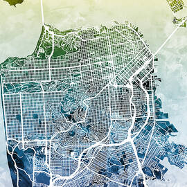 San Francisco City Street Map by Michael Tompsett