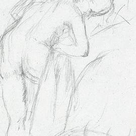 Degas After the Bath pencil drawing by Edgar Degas