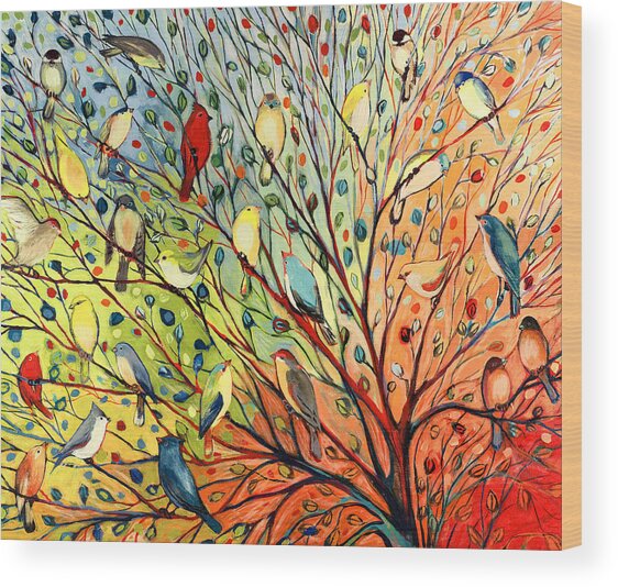 27 Birds Wood Print