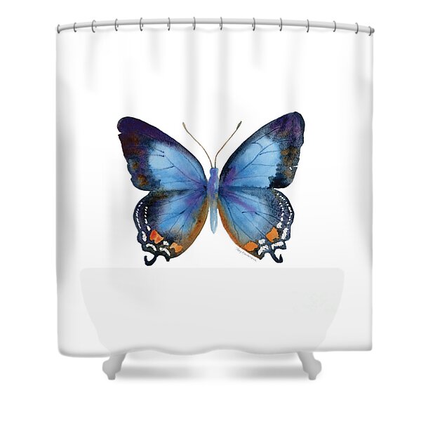 80 Imperial Blue Butterfly Shower Curtain