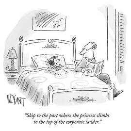 A Father Reads His Daughter A Bedtime Story by Christopher Weyant