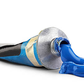 A tube with blue oil paint by Bombaert Patrick