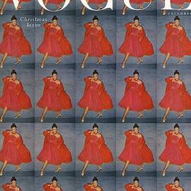 A Vogue Cover Of A Woman Wearing Red by Clifford Coffin