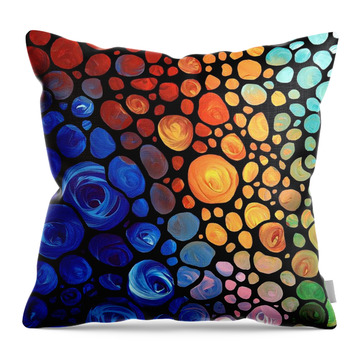 Abstract 1 - Colorful Mosaic Art - Sharon Cummings Throw Pillow