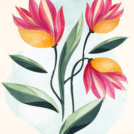 Abstract summer flowers by Vess DSign