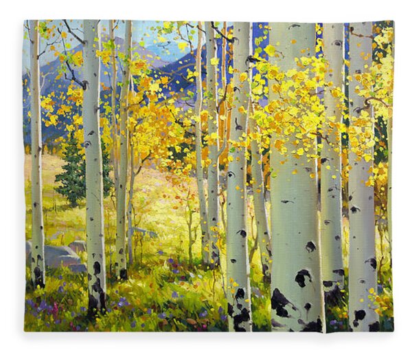 Afternoon Aspen Grove Fleece Blanket