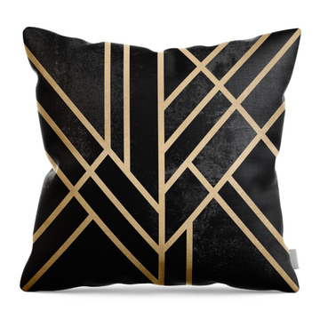 Art Deco Black Throw Pillow