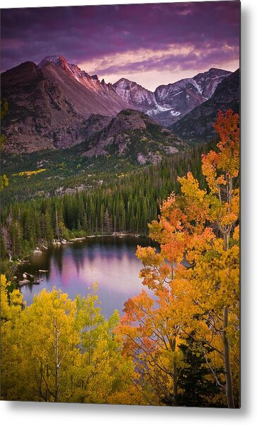 Aspen Sunset Over Bear Lake Metal Print