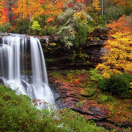Autumn at Dry Falls - Highlands NC Waterfalls by Dave Allen