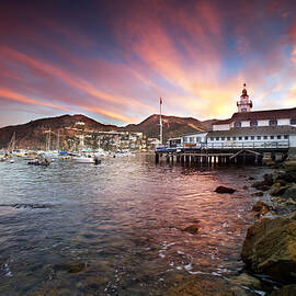 Avalon Harbor At Sunset by John B. Mueller Photography