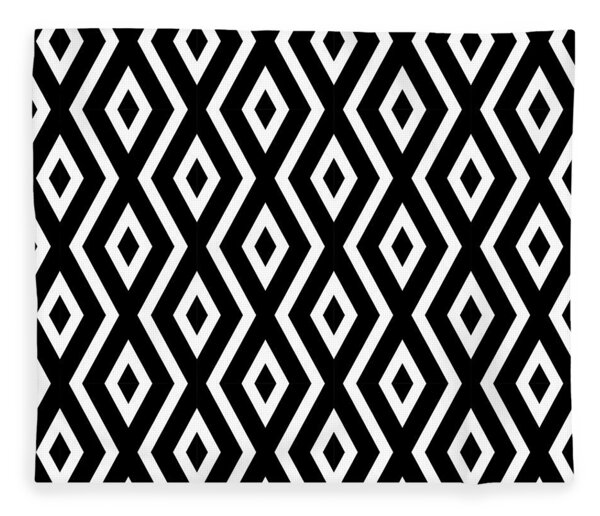 Black And White Pattern Fleece Blanket