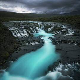 Bruarfoss Dark and Blue by Tor-Ivar Naess