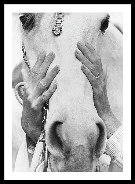 Conchita Cintron Holding The Head Of A Horse Framed Print