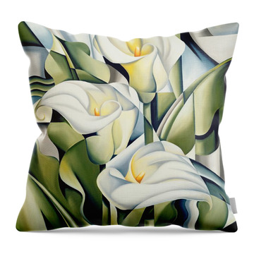 Cubist Lilies Throw Pillow