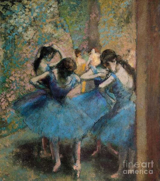 Wall Art - Painting - Dancers in blue by Edgar Degas