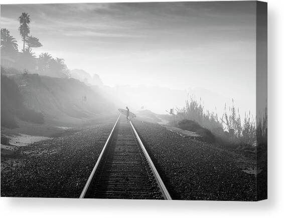 Del Mar Surfer 2 Canvas Art Print by William Dunigan