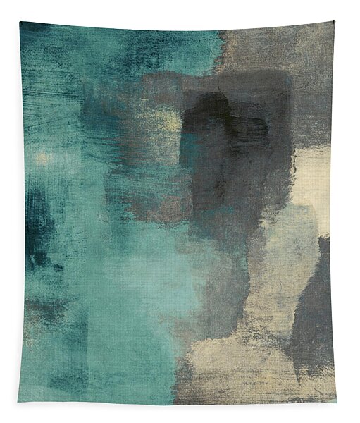 Downtown Blue Rain I Tapestry