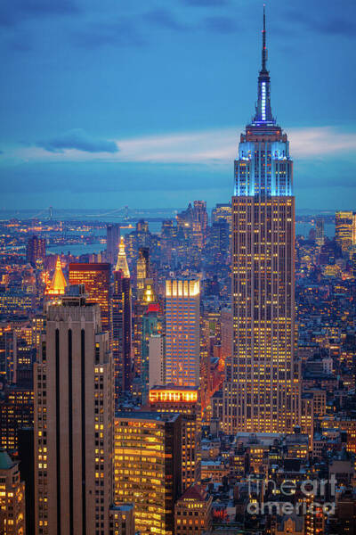 Wall Art - Photograph - Empire State Blue Night by Inge Johnsson