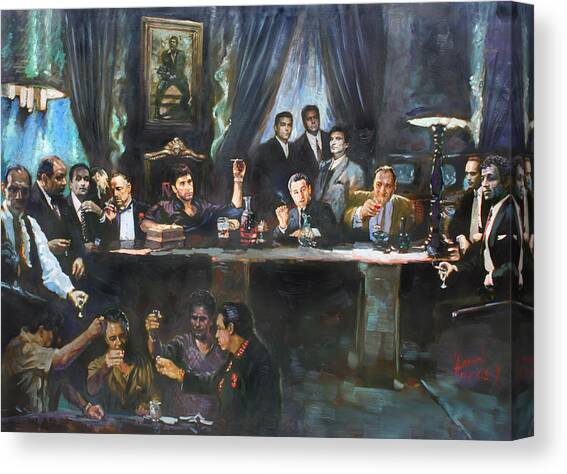 Fallen Last Supper Bad Guys Canvas Art Print by Ylli Haruni