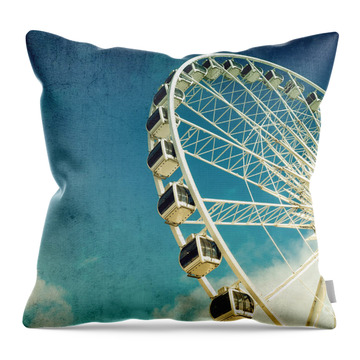 Ferris Wheel Retro Throw Pillow