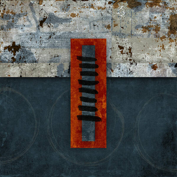 Fiery Red And Indigo One Of Two Poster