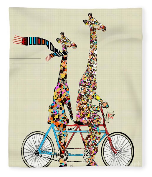 Giraffe Days Lets Tandem Fleece Blanket