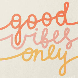 Good vibes only line art by Julia July