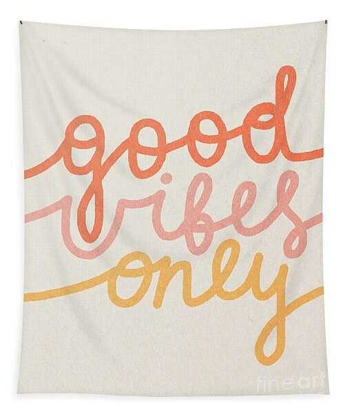 Good Vibes Only Line Art Tapestry