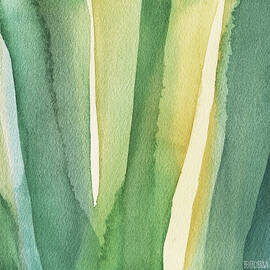 Green Teal and Yellow Abstract by Beverly Brown Prints