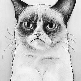 Grumpy Cat Portrait by Olga Shvartsur