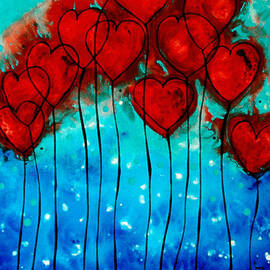 Hearts on Fire - Romantic Art By Sharon Cummings by Sharon Cummings