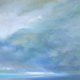 Heavenly Light Triptych Iii by Sheila Finch