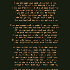 If - Rudyard Kipling - Minimal Typographic Print - Black by Studio Grafiikka