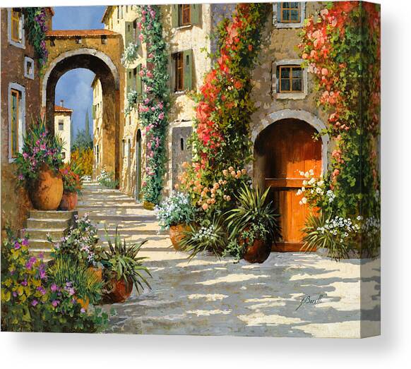 La Porta Rossa Sulla Salita Canvas Art Print by Guido Borelli