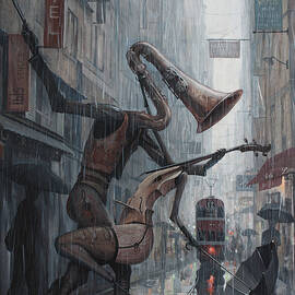 Life is  dance in the rain by Adrian Borda