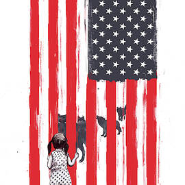 Little girl and wolves by Balazs Solti