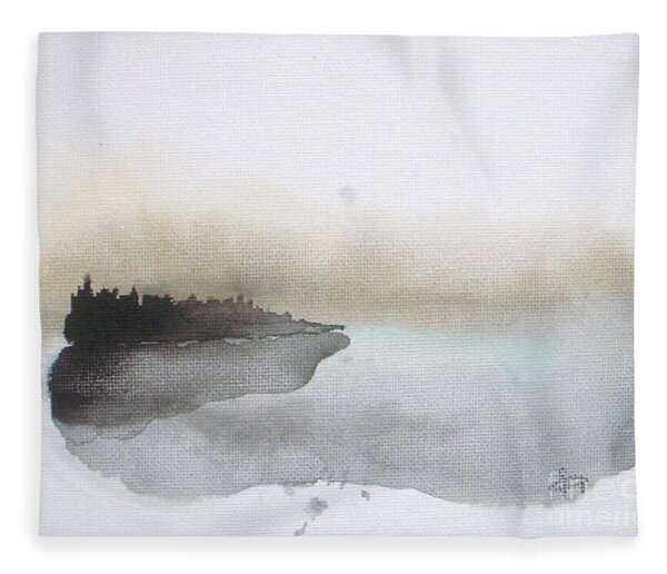 Nightfall On The Lake Fleece Blanket