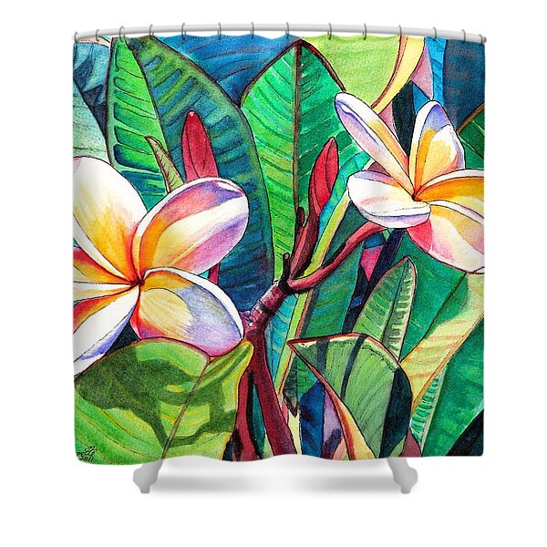 Plumeria Garden Shower Curtain