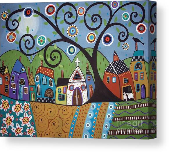 Polkadot Church Canvas Art Print by Karla Gerard
