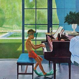 Poolside Piano Practice by George Hughes