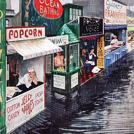 Rain On The Boardwalk by George Hughes