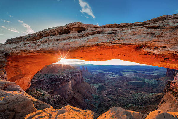 Wall Art - Photograph - Sunrise At Mesa Arch by Michael Zheng