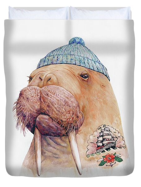 Tattooed Walrus Duvet Cover