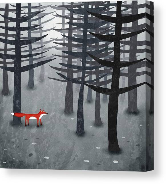 The Fox and the Forest Canvas Art Print by Nic Squirrell