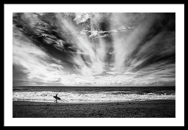 The Loneliness Of A Surfer Framed Print