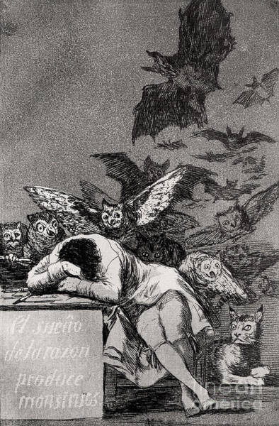 Wall Art - Drawing - The Sleep of Reason Produces Monsters by Goya