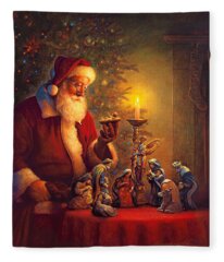 Santa Claus Fleece Blankets for Sale